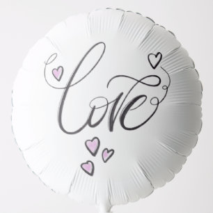 Love in the Air   Whimsical Script Heart Floating  Balloon