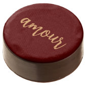 Love in the French Language Amour Chocolate Covered Oreo (Angled)