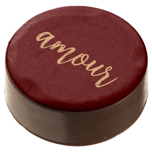 Love in the French Language Amour Chocolate Covered Oreo (Angled)