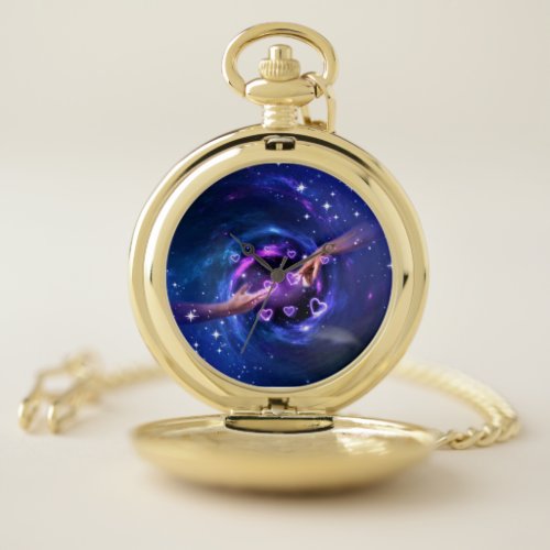 Love In The Galaxy Pocket Watch