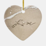 Love in the Sand Beach Christmas Ornament