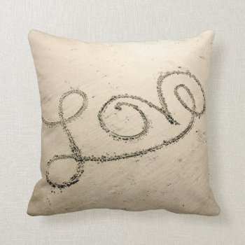 Love In The Sand Pillow by CarriesCamera at Zazzle