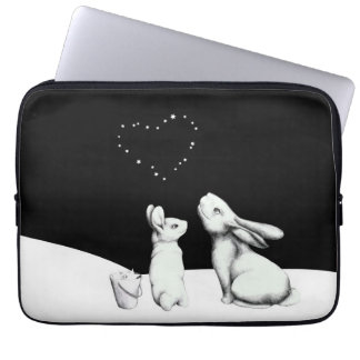 Love In The Stars - Rabbit & Heart in Stars Laptop Sleeve