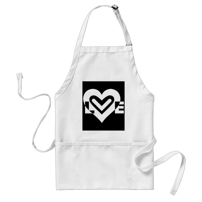 Love in White Adult Apron (Front)