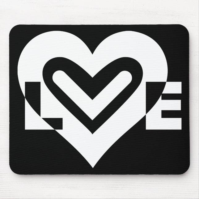 Love in White Mouse Pad (Front)