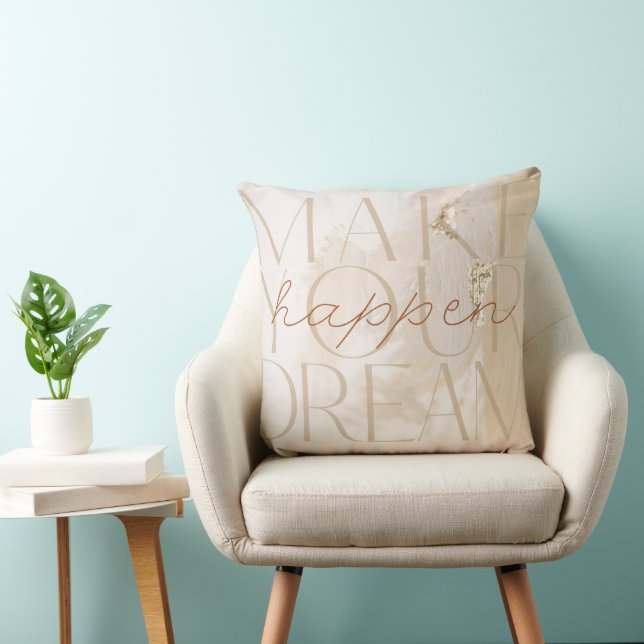 Love in White Script with Heart Custom Photo Throw Pillow (Chair)