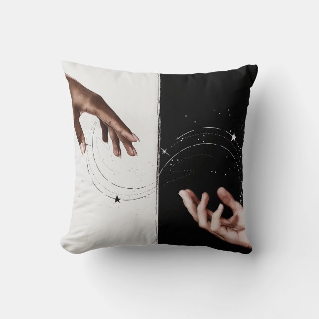 Love in White Script with Heart Custom Photo Throw Throw Pillow (Front)