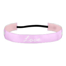 LOVE in White Text with Hearts on Soft PINK