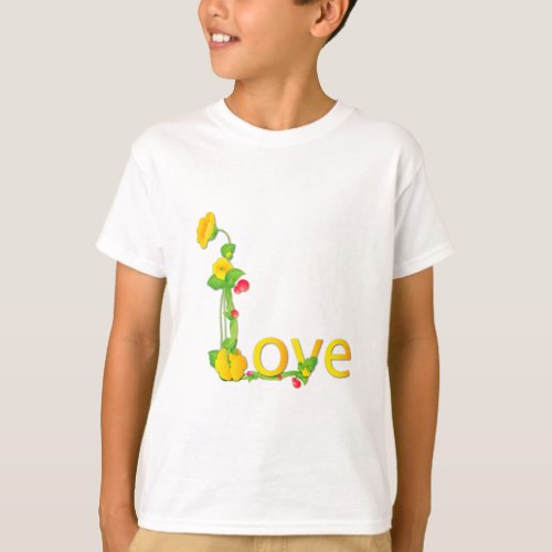 Love in Yellow Flowers T_Shirt