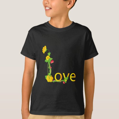 Love in Yellow Flowers T_Shirt