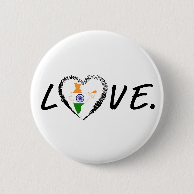 Love India Pinback Button (Front)