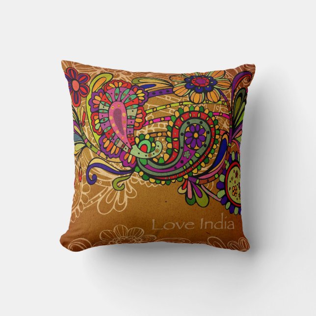 Love India Throw Pillow (Front)