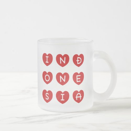 Love Indonesia Frosted Glass Coffee Mug