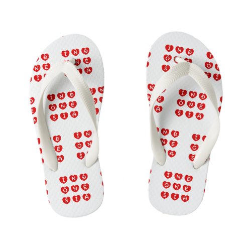 Love Indonesia  Kids Flip Flops