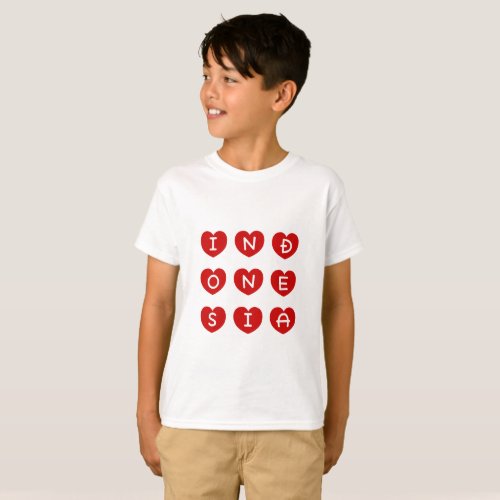 Love Indonesia tshirts Indonesian kids tshirts