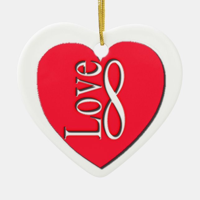 Love infinity, Personalized Ceramic Ornament (Front)