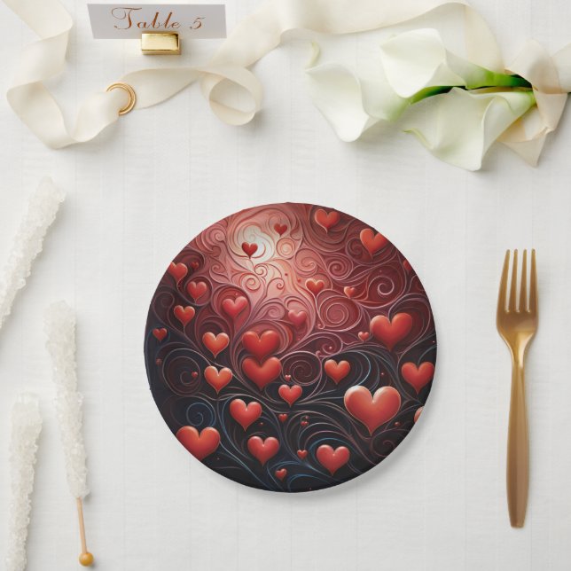 Love- Infused heart Paper Plates (Wedding)