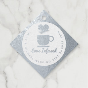 Love Infused Wedding Bridal Baby Shower Thank You Foil Favor Tags