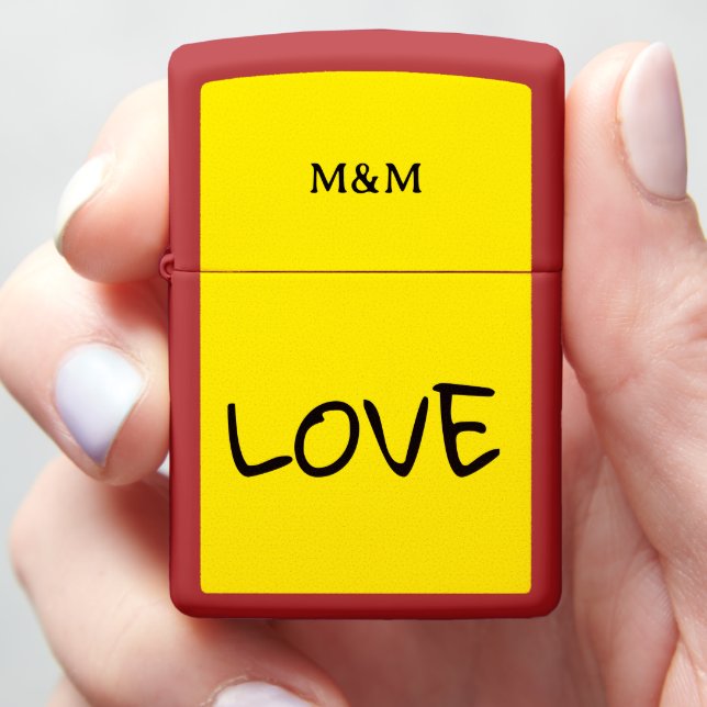 LOVE + Initials – Premium Custom Lighter (In Hand)