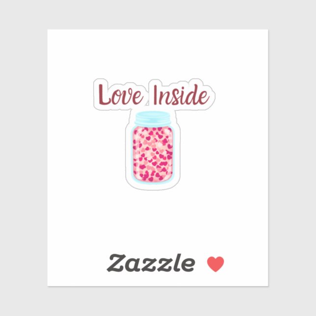 Love Inside Sticker | Valentine Packaging Label (Sheet)