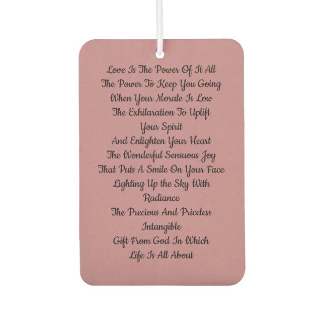 Love Inspirational Air Freshener (Front)