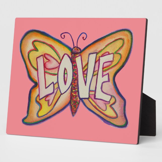 Love Inspirational Butterfly Painting Gift Plaque (Side)