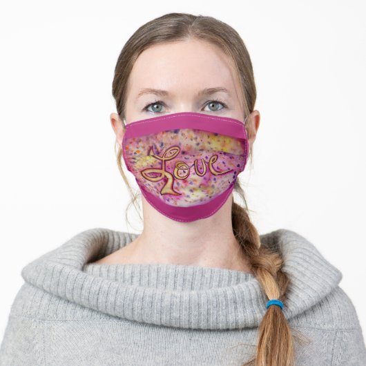 Love Inspirational Word Art Custom Face Masks (Worn)