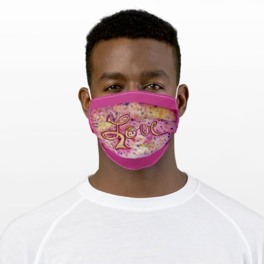 Love Inspirational Word Art Custom Face Masks (Worn)