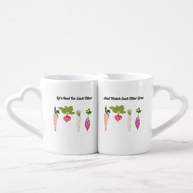 Love-Inspired Coffee Mug Set - Root for Each Other (Front Nesting)