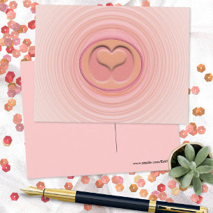 Love Inspired Pink Peach Spirals 3D Heart Center Postcard
