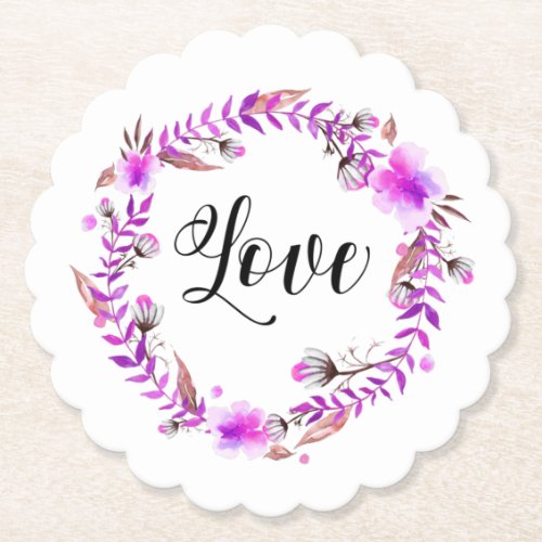  LOVE INTENTION EMOTO Floral Wreath Coaster