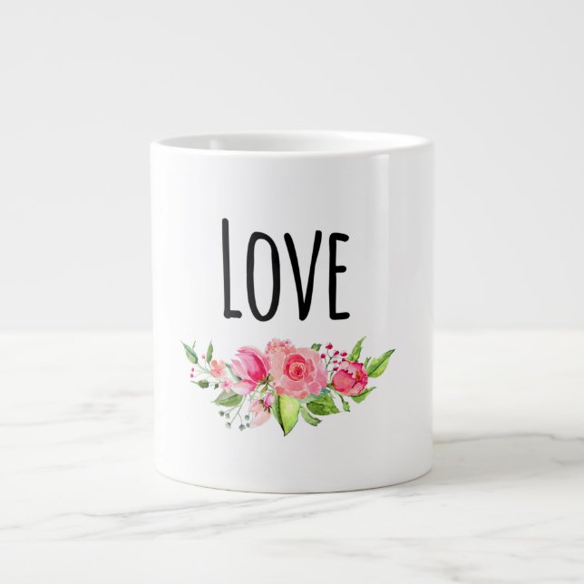 *~* LOVE INTENTION EMOTO Flower Bouquet Giant Coffee Mug (Front)
