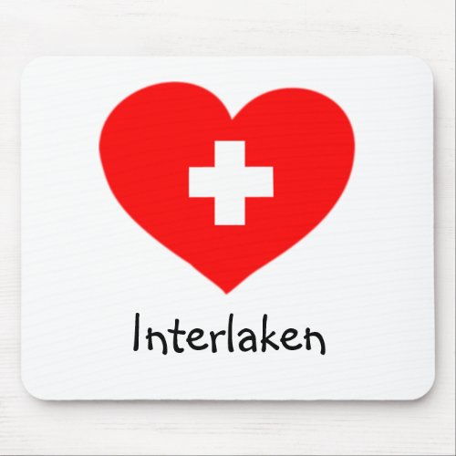 Love Interlaken _ Swiss heart mousepad