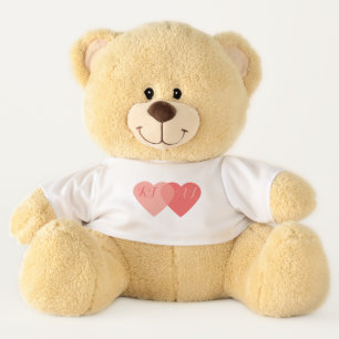 Love Intertwined Hearts Custom Monogrammed Teddy Bear