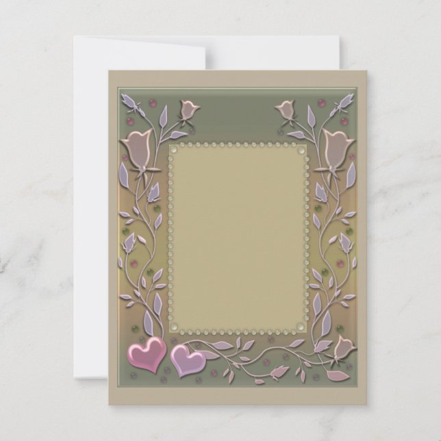 Love, invitation, wedding, Valentine's day Note Card (Front)