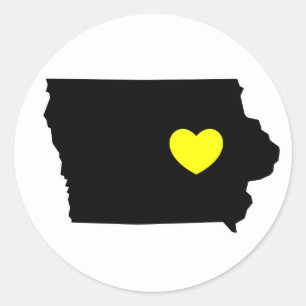 Love Iowa Classic Round Sticker
