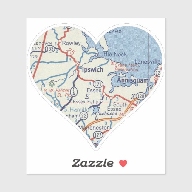 Love Ipswich MA Sticker (Sheet)