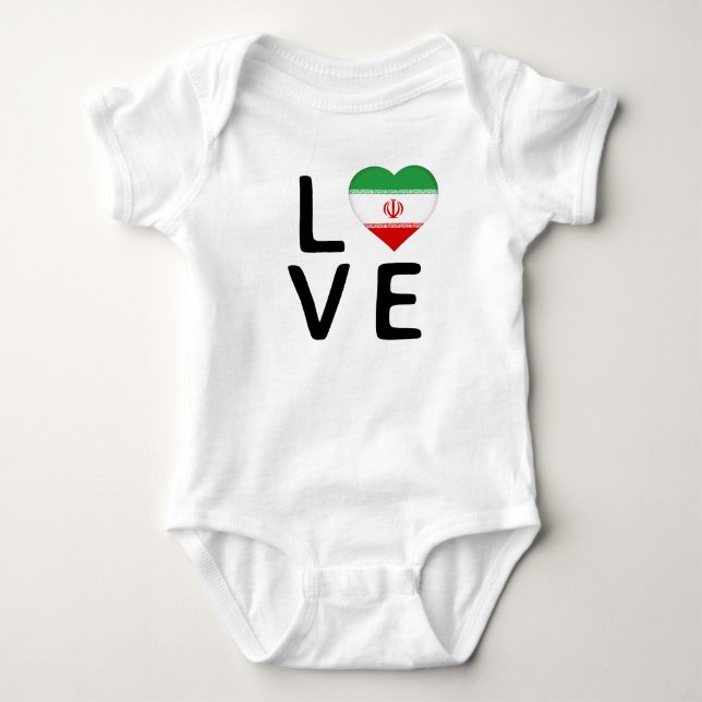 Love - Iran Flag Baby Bodysuit (Front)