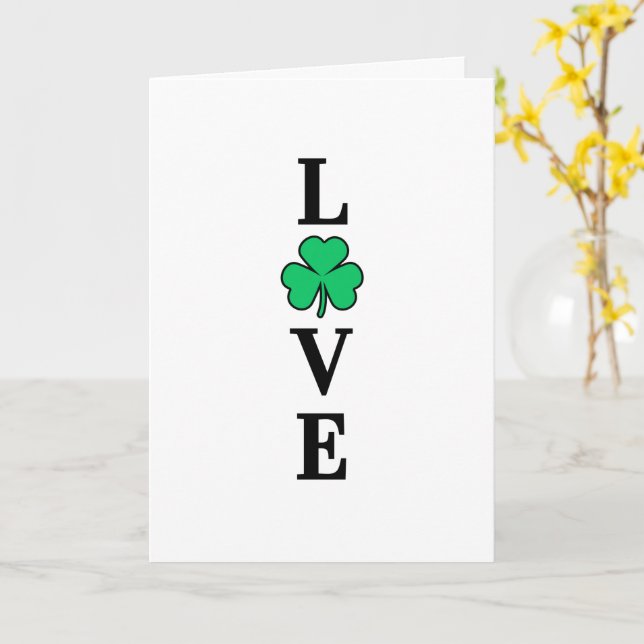 LOVE Ireland Clover Shamrock All Purpose Blank Card (Yellow Flower)
