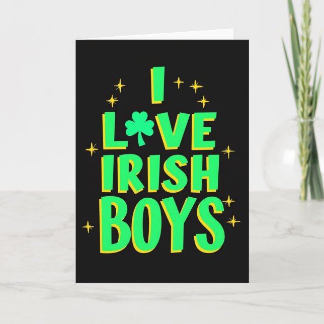 Love Irish Boys Green Fun Card (Front)