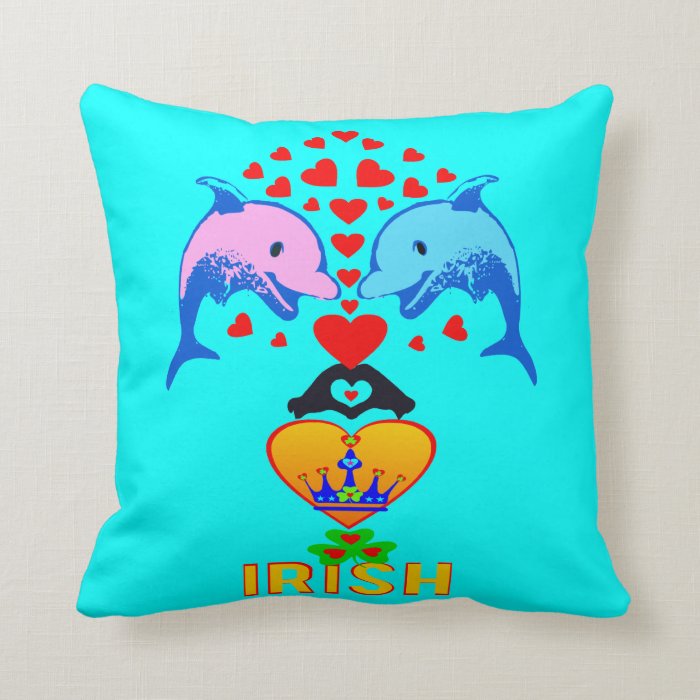 ♫♥Love Irish Dolphin Couple MOJO Custom Pillow♥♪