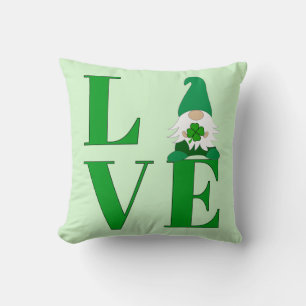 Love Irish Gnome Throw Pillow