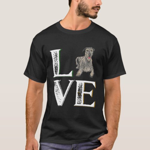 Love Irish Wolfhound Dog T_Shirt
