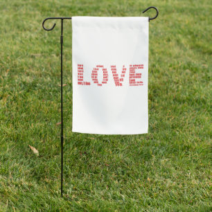 Love is... 1 Corinthians 13:4-8 Bible Verse Garden Flag
