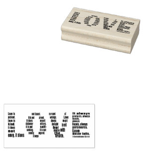 Love is... 1 Corinthians 13:4-8 Bible Verse Rubber Stamp