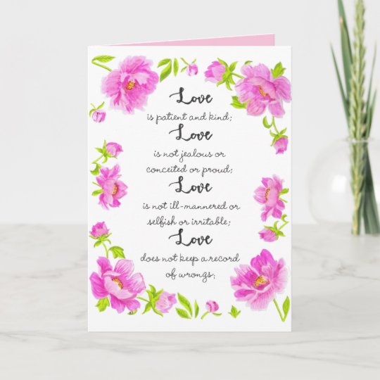 Love Is 1 Corinthians 13 Personalized Valentine's Holiday Card | Zazzle.com