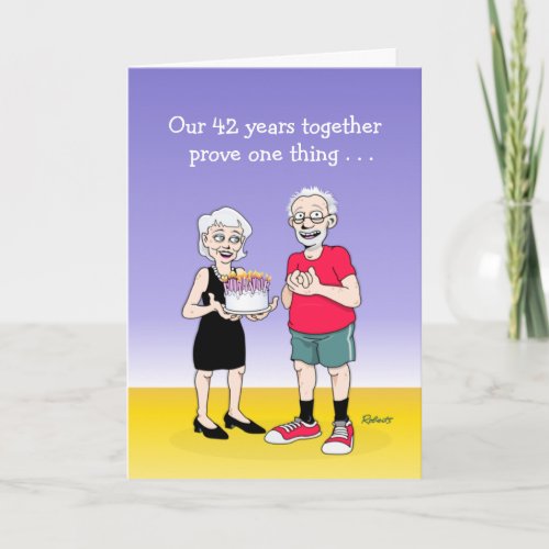 Love is 42nd Wedding Anniversary Card