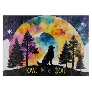Love is a Dog waiting for you *Personalize* Cutting Board