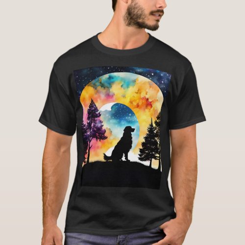 Love is a Dog waiting for you watercolor T_Shirt