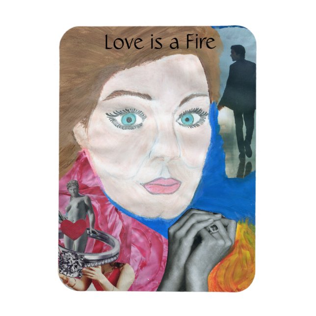 Love is a Fire Pop Art Music Magnet (Vertical)